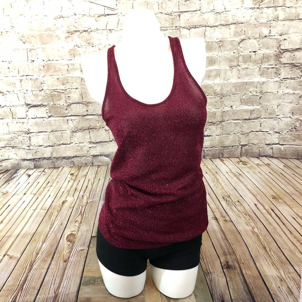 NWOT Express burgundy racer back tank top medium